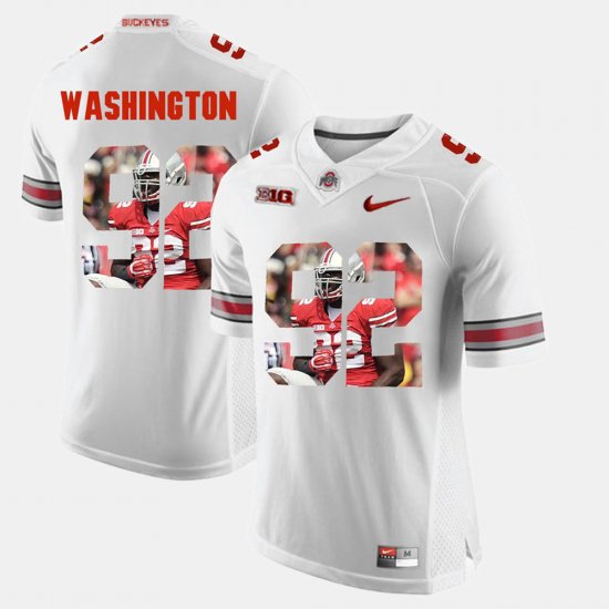 #92 Adolphus Washington Pictorial Fashion Ohio State Men\'s White Jersey 801482-167