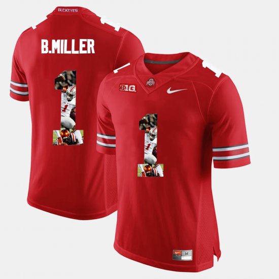 #1 Braxton Miller Pictorial Fashion Ohio State Men\'s Scarlet Jersey 836226-793