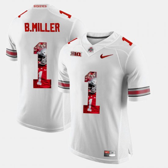 #1 Braxton Miller Pictorial Fashion Ohio State Buckeyes Men\'s White Jersey 336630-532
