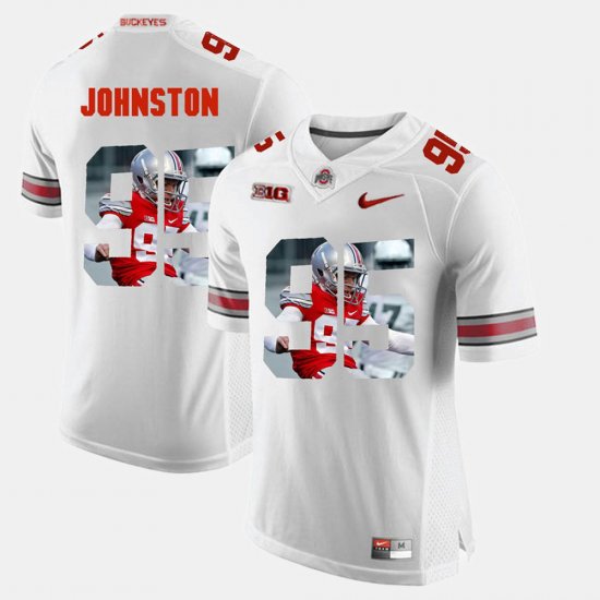 #95 Cameron Johnston Pictorial Fashion OSU Buckeyes Mens White Jersey 335281-989
