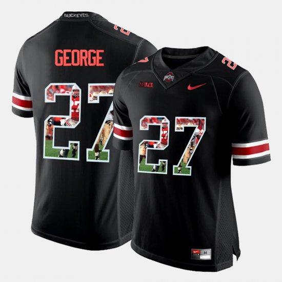 #27 Eddie George Pictorial Fashion Ohio State Buckeyes Mens Black Jersey 261265-870