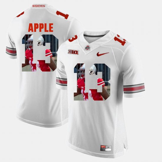 #13 Eli Apple Pictorial Fashion OSU Buckeyes Mens White Jersey 982447-138