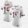 #15 Ezekiel Elliott Pictorial Fashion Ohio State Buckeyes Mens White Jersey 754151-755