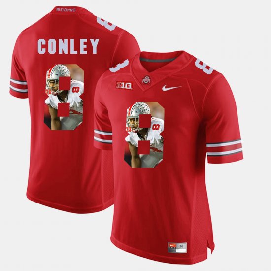 #8 Gareon Conley Pictorial Fashion Ohio State Mens Scarlet Jersey 420748-833