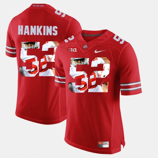 #52 Johnathan Hankins Pictorial Fashion Ohio State Mens Scarlet Jersey 439841-631