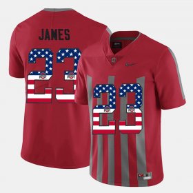 #23 Lebron James US Flag Fashion Ohio State Buckeyes Mens Scarlet Jersey 649186-521