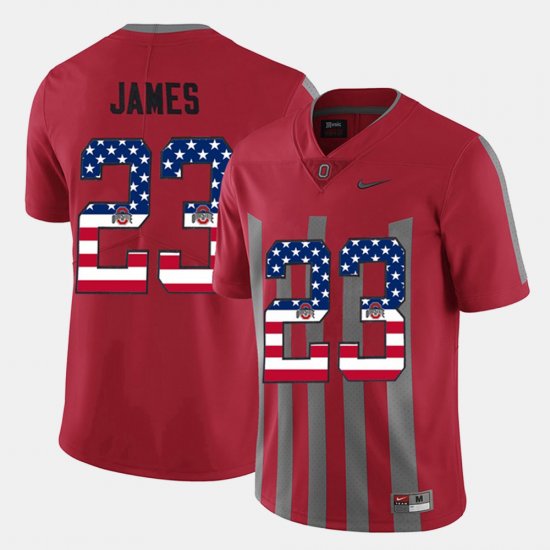 #23 Lebron James US Flag Fashion Ohio State Buckeyes Mens Scarlet Jersey 649186-521