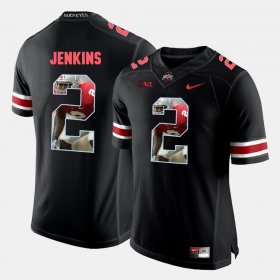 #2 Malcolm Jenkins Pictorial Fashion OSU Buckeyes Men Black Jersey 277243-727