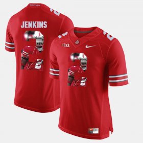 #2 Malcolm Jenkins Pictorial Fashion OSU Buckeyes Men Scarlet Jersey 725637-801