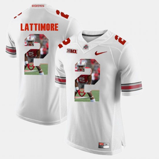 #2 Marshon Lattimore Pictorial Fashion OSU Buckeyes Mens White Jersey 797057-274
