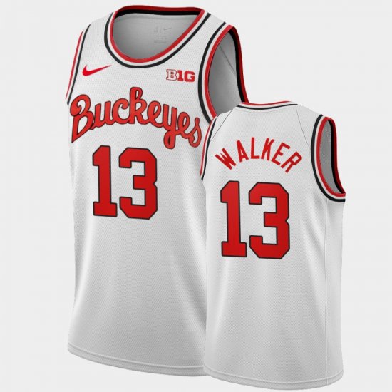 #13 CJ Walker Home OSU Buckeyes 1980 Throwback Men White Jersey 240731-468