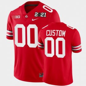 #00 Custom 2021 National Championship OSU Buckeyes Playoff Game Men Scarlet Jersey 731613-471