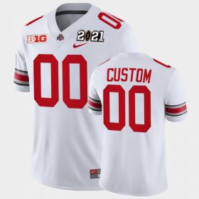 #00 Custom 2021 National Championship Ohio State Playoff Game Men White Jersey 812365-535