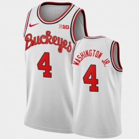 #4 Duane Washington Jr. Home OSU Buckeyes 1980 Throwback Men White Jersey 586915-609