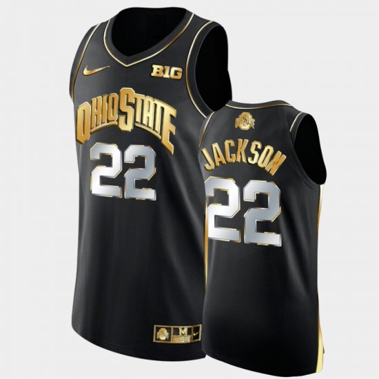 #22 Jim Jackson College Basketball OSU Golden Authentic Men Black Jersey 827582-159