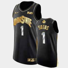 #1 Jimmy Sotos College Basketball Ohio State Golden Authentic Men Black Jersey 670742-172