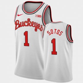 #1 Jimmy Sotos Home Ohio State Buckeyes 1980 Throwback Mens White Jersey 662741-247