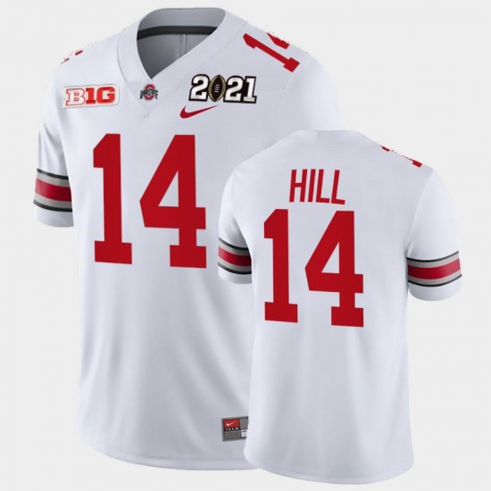 #14 K.J. Hill 2021 National Championship Ohio State Playoff Game Mens White Jersey 301366-956