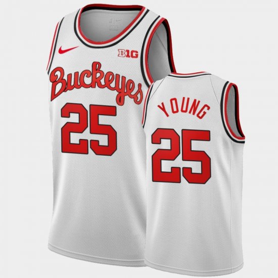 #25 Kyle Young Home Ohio State 1980 Throwback Men\'s White Jersey 809592-130