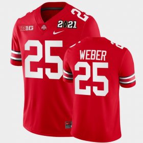 #25 Mike Weber 2021 National Championship Ohio State Buckeyes Playoff Game Men's Scarlet Jersey 418739-382