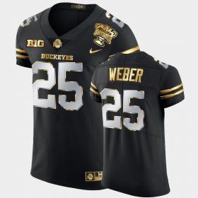 #25 Mike Weber 2021 Sugar Bowl Ohio State Golden Playoff Men's Black Jersey 788768-805