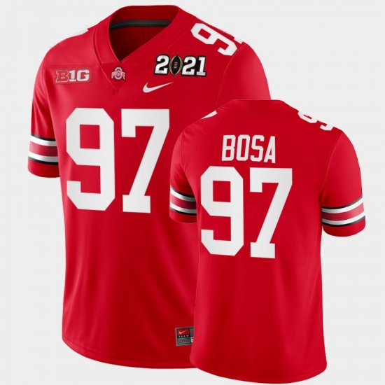 #97 Nick Bosa 2021 National Championship Ohio State Playoff Game Men Scarlet Jersey 387370-433