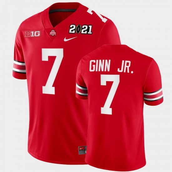 #7 Ted Ginn Jr. 2021 National Championship OSU Playoff Game Men\'s Scarlet Jersey 841504-392
