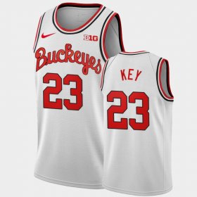 #23 Zed Key Home Ohio State 1980 Throwback Men White Jersey 127723-401