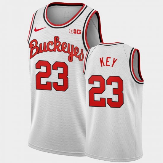 #23 Zed Key Home Ohio State 1980 Throwback Men White Jersey 127723-401