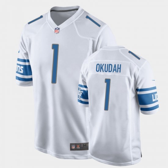 #1 Jeff Okudah 2020 NFL Draft OSU Game Men White Jersey 724276-879