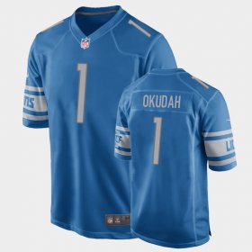#1 Jeff Okudah 2020 NFL Draft Ohio State Buckeyes NCAA Game Men's Blue Jersey 940560-507