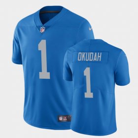 #1 Jeff Okudah 2020 NFL Draft Ohio State NCAA Vapor Limited Men Blue Jersey 446399-941