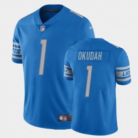 #1 Jeff Okudah 2020 NFL Draft Ohio State Buckeyes NCAA Vapor Limited Men's Light Blue Jersey 294138-842