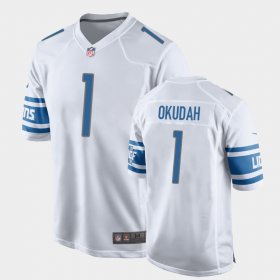 #1 Jeff Okudah 2020 NFL Draft OSU NCAA Game Men's White Jersey 458305-125