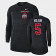 #5 Garrett Wilson 2021 Sideline Velocity OSU Buckeyes Long Sleeve Mens Black T-Shirt 468630-744