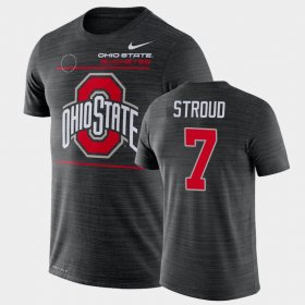 #7 C.J. Stroud 2021 Sideline Velocity Ohio State Buckeyes Performance Mens Black T-Shirt 528277-618