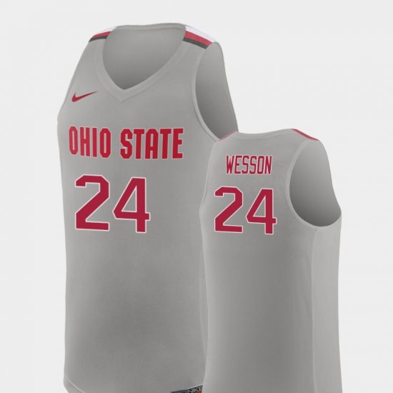 #24 Andre Wesson Replica OSU College Basketball Men\'s Pure Gray Jersey 336902-763