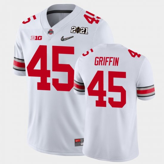 #45 Archie Griffin 2021 National Championship Ohio State Buckeyes Men\'s White Jersey 692373-892