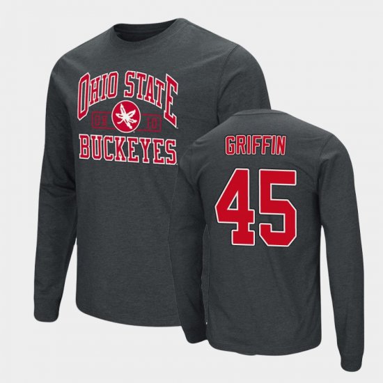 #45 Archie Griffin Double Arch OSU Buckeyes Long Sleeve Men Black T-Shirt 674565-152