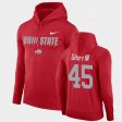 #45 Archie Griffin Facility Performance OSU Pullover Mens Scarlet Hoodie 855130-500