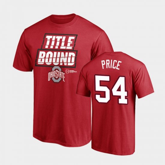 #54 Billy Price 2021 National Championship Ohio State Kickoff Men Scarlet T-Shirt 505472-649