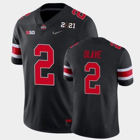 #2 Chris Olave 2021 National Championship Ohio State Men\'s Black Jersey 876239-273