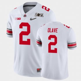 #2 Chris Olave 2021 National Championship OSU Men White Jersey 576457-778