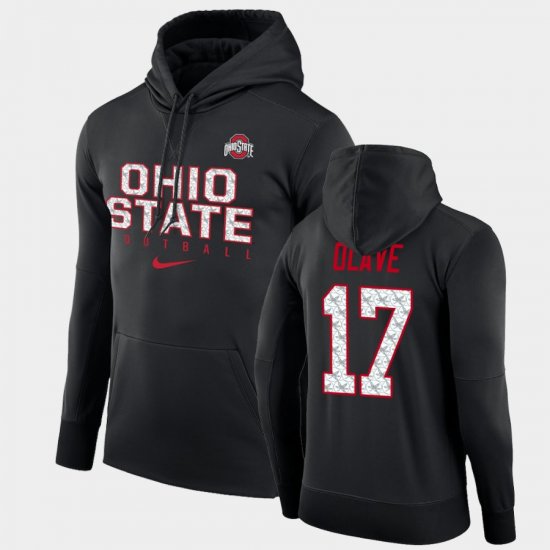#17 Chris Olave Football Practice Ohio State Buckeyes Performance Pullover Men Black Hoodie 585662-360