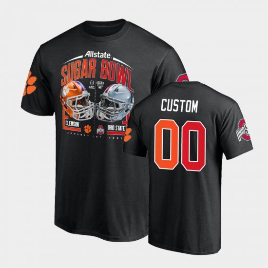 #00 Custom 2021 Sugar Bowl Ohio State Matchup Mens Black T-Shirt 146350-988