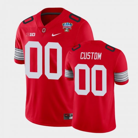 #00 Custom 2021 Sugar Bowl Ohio State Buckeyes Player Men\'s Scarlet Jersey 605789-990
