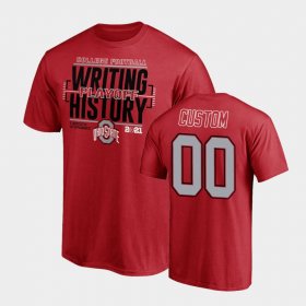#00 Custom College Football Ohio State Buckeyes Playoff Men's Scarlet T-Shirt 959081-853
