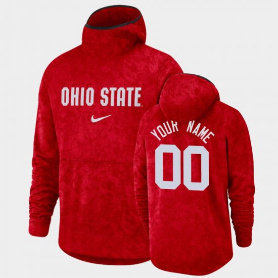 #00 Custom Basketball Spotlight OSU Buckeyes Pullover Team Logo Mens Scarlet Hoodie 395306-437