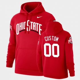 #00 Custom Vintage Logo Ohio State Pullover Men's Scarlet Hoodie 854615-604