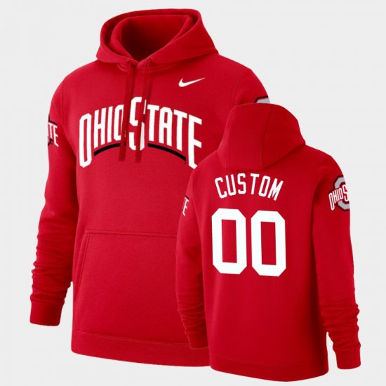 #00 Custom Vintage Logo Ohio State Pullover Men\'s Scarlet Hoodie 854615-604